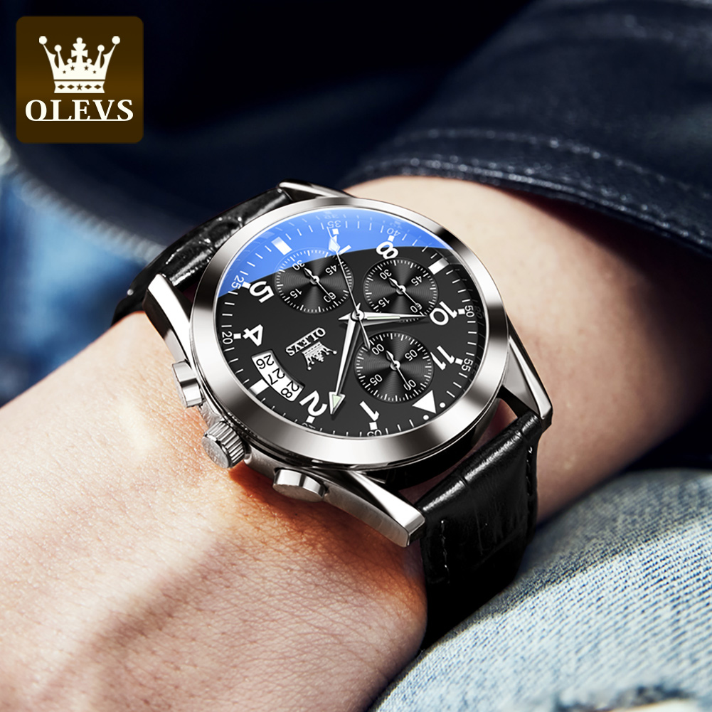 OLEVS Quartz Watch for Men Ori - огляд і ціна Leather Watch Band Men