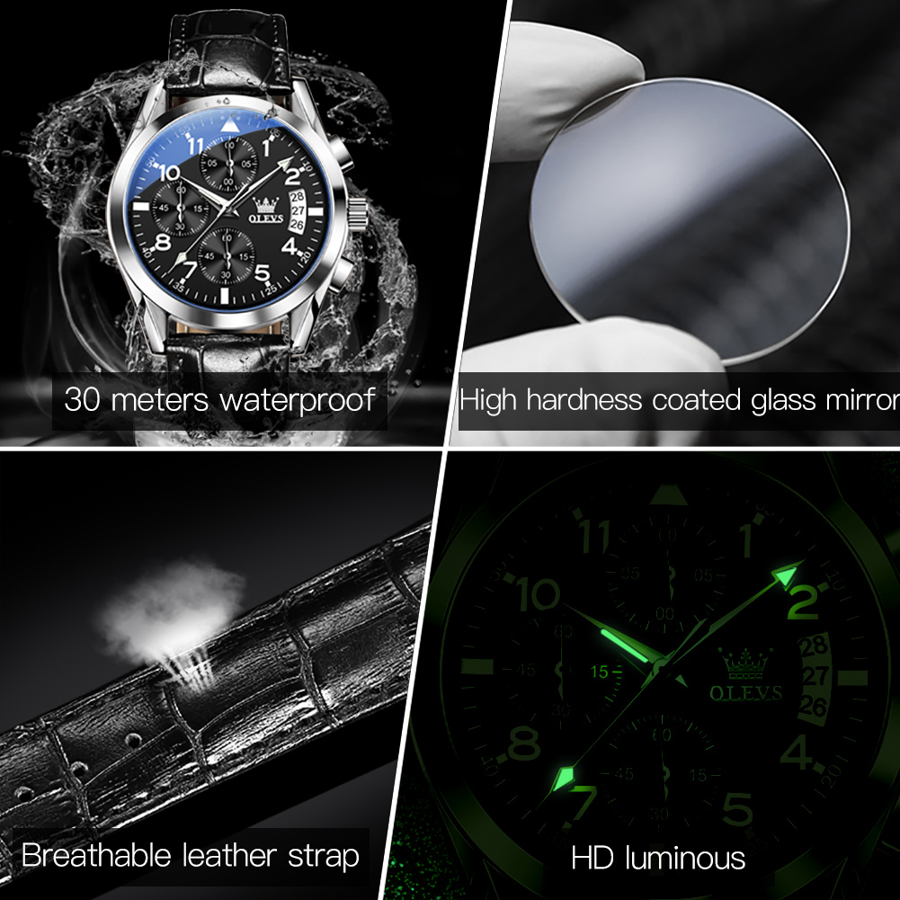 OLEVS Quartz Watch for Men Ori - огляд і ціна Leather Watch Band Men