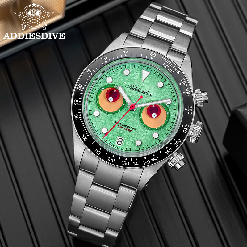 ADDIESDIVE 40MM Men's Quartz W - огляд і ціна Stainless Bracelet Diver