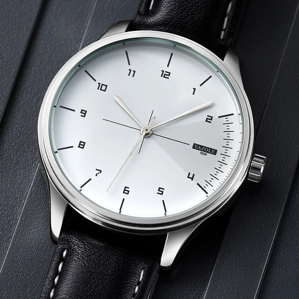 Top Brand YAZOLE Quartz Watche - огляд і ціна Leather Watch Band Men